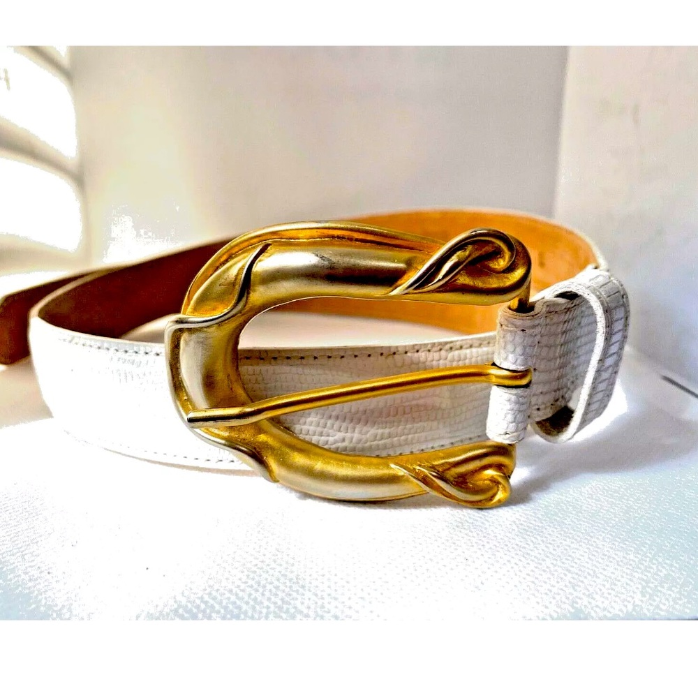 Elegant White and Gold Women's Belt